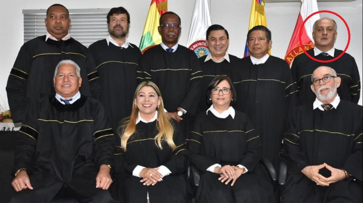 Magistrado Jorge Maya Cardona (círculo). 
