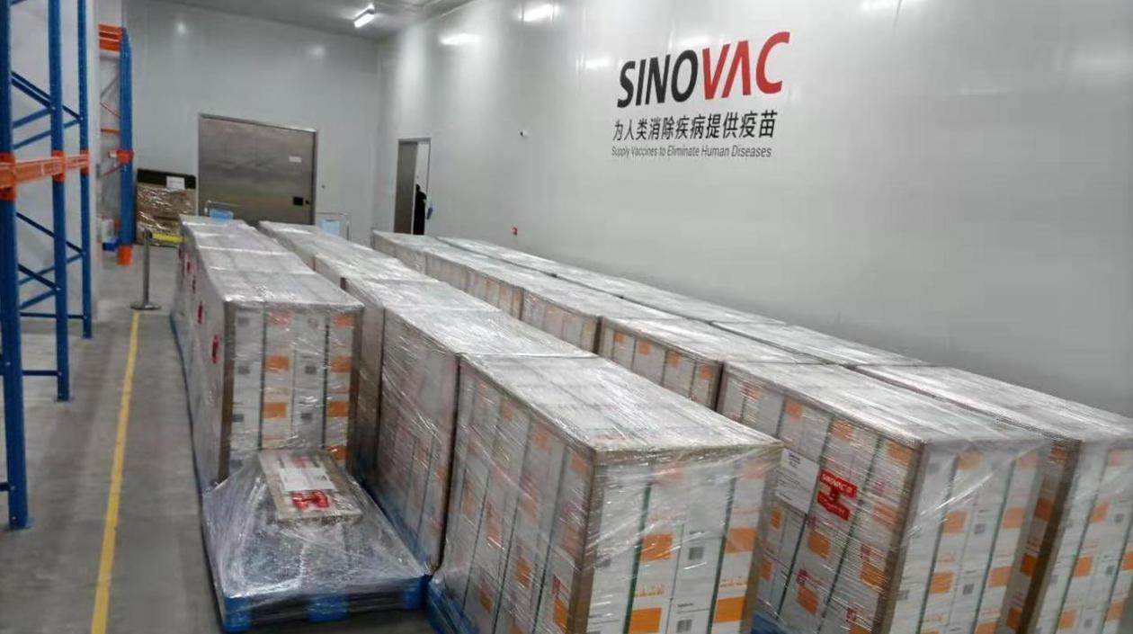 Vacunas de Sinovac recibidas en China por Colombia.