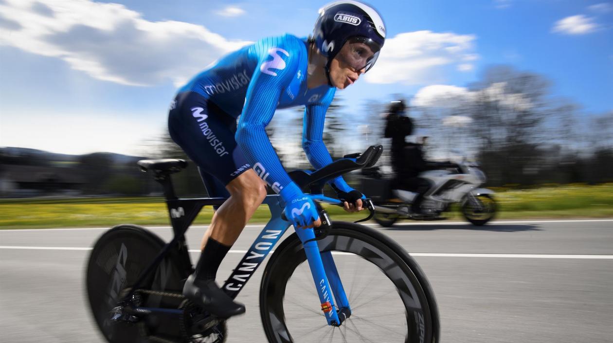 Miguel Ángel 'Superman' López durante la crono. 