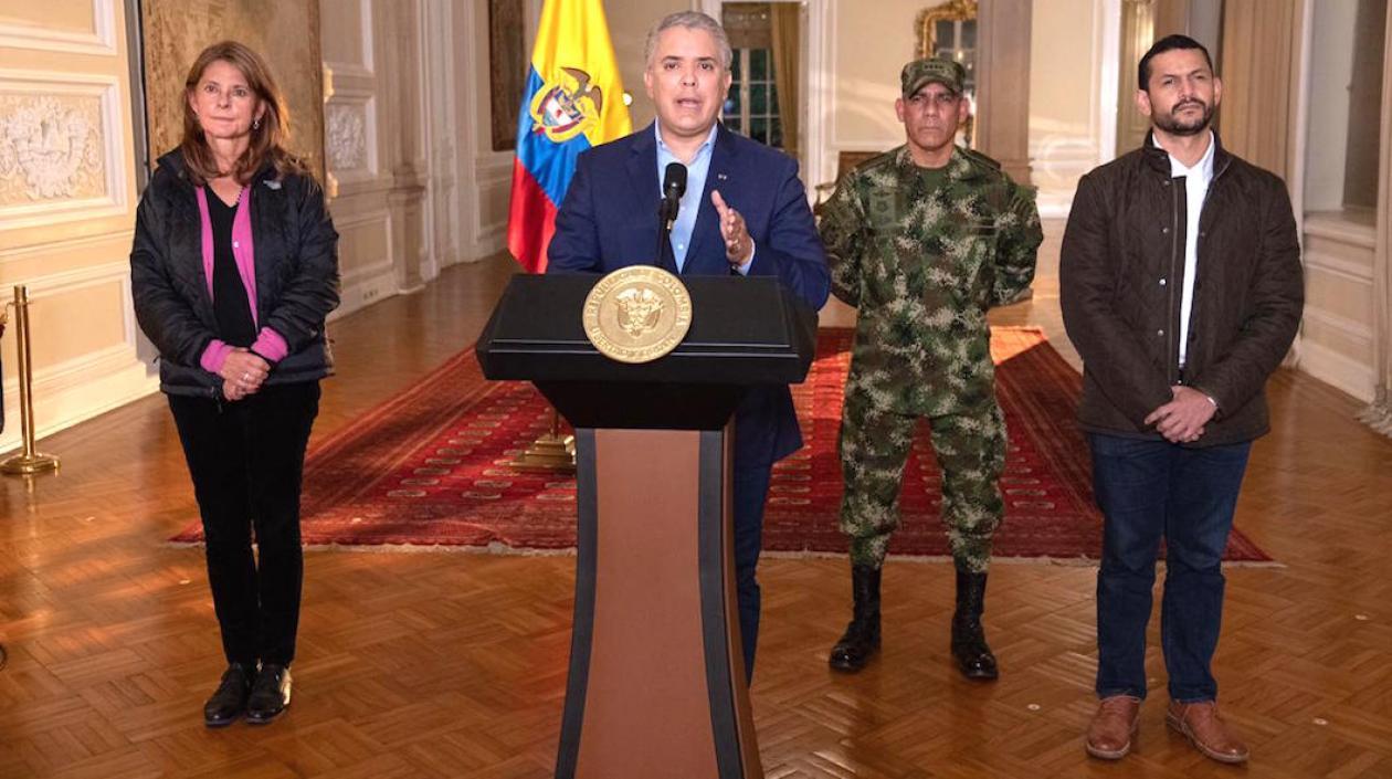 El Presidente Iván Duque anunciando la decisión.