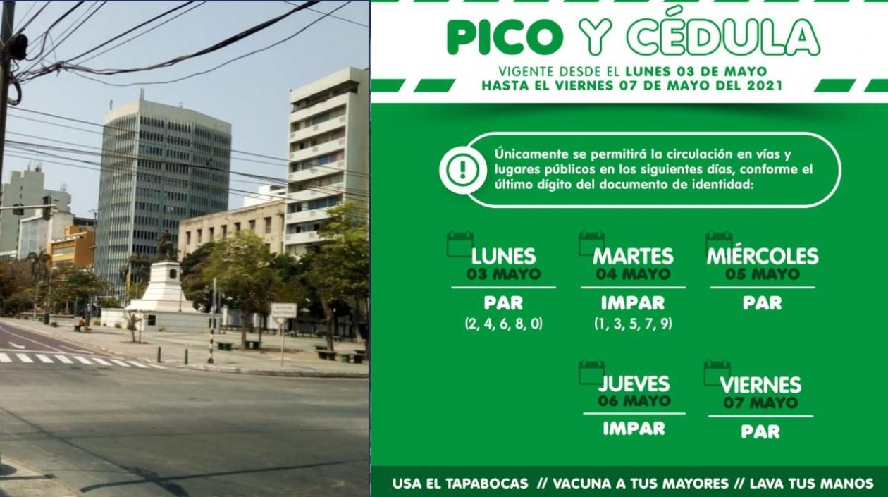 Este será el pico y cédula que rige en Barranquilla del 3 al 7 de mayo.