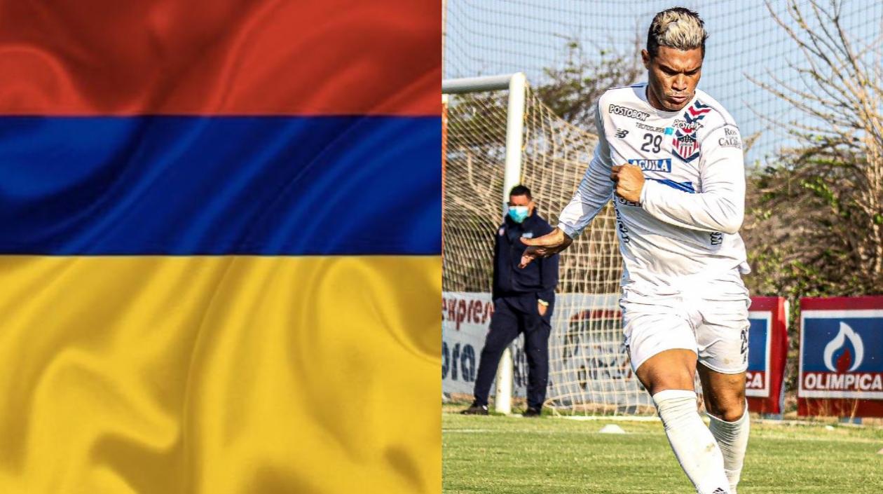 Teófilo Gutiérrez, delantero de Junior, publicó la bandera de cabeza. 