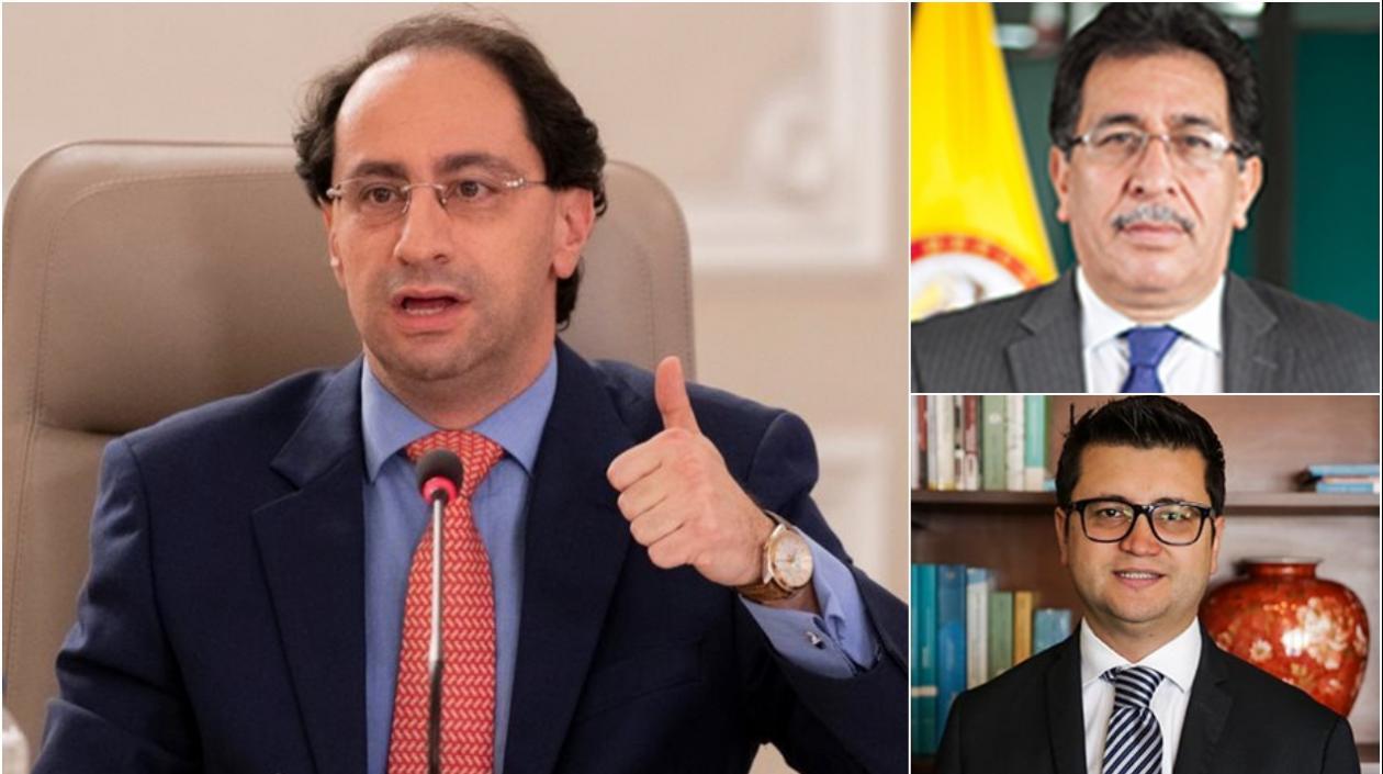 El ministro de Hacienda, José Manuel Restrepo, y los viceministros Fernando Jiménez y Jesús Bejarano.