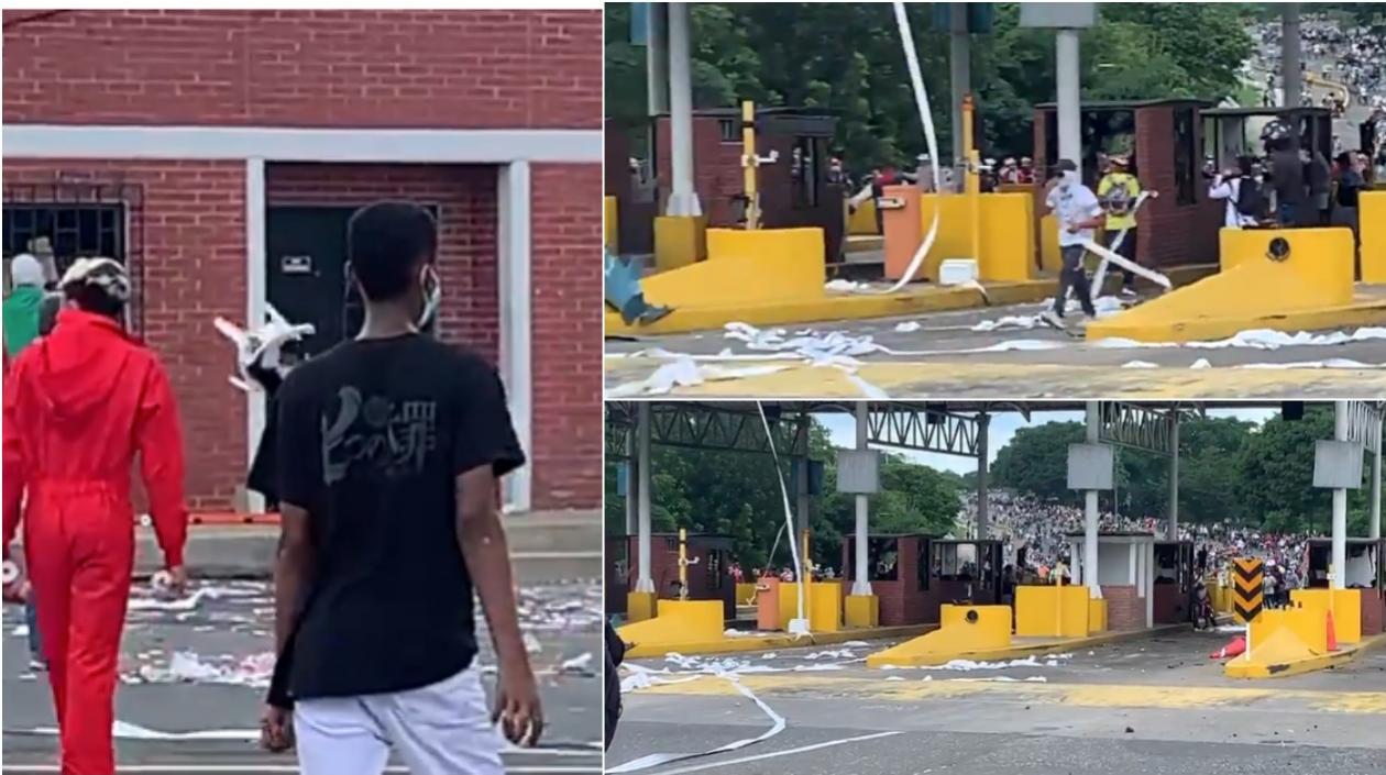 Así vándalos destruyeron el peaje Las Flores, en la vía Corozal- Sincelejo.