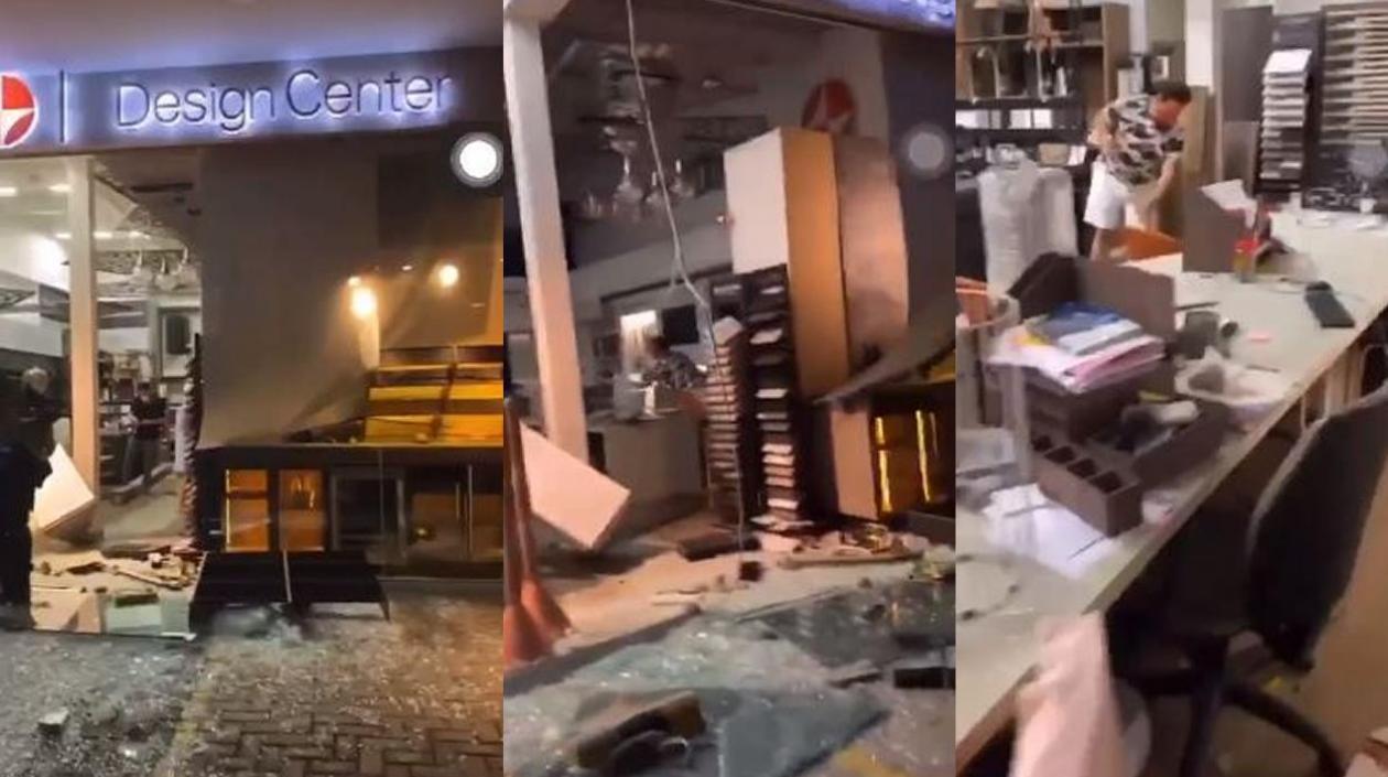 Destrozos en la noche de hoy por los vándalos.