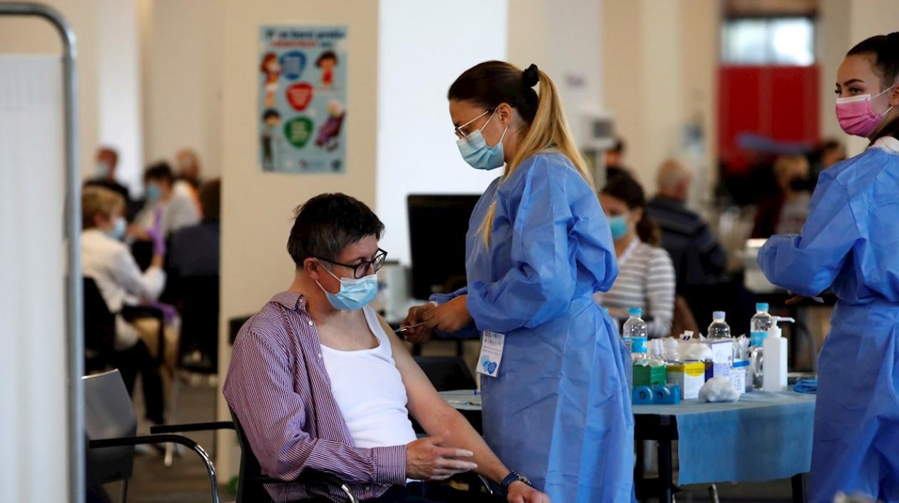 Centro de vacunación en Zagreb, Croacia. 