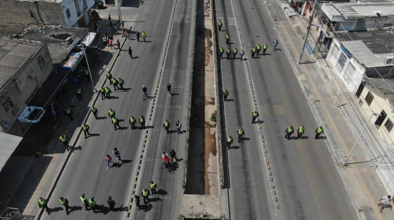Marchas durante el miércoles en Barranquilla. 