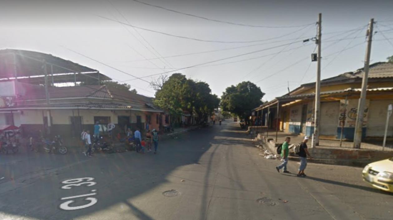 Calle 39 con carrera 25, donde se presentó el crimen en la tarde de este viernes. 