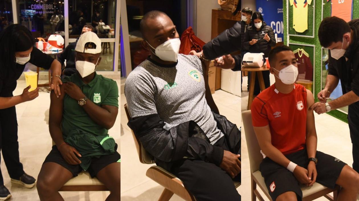 Jugadores Atlético Nacional, La Equidad y Santa Fe reciben las vacunas. 