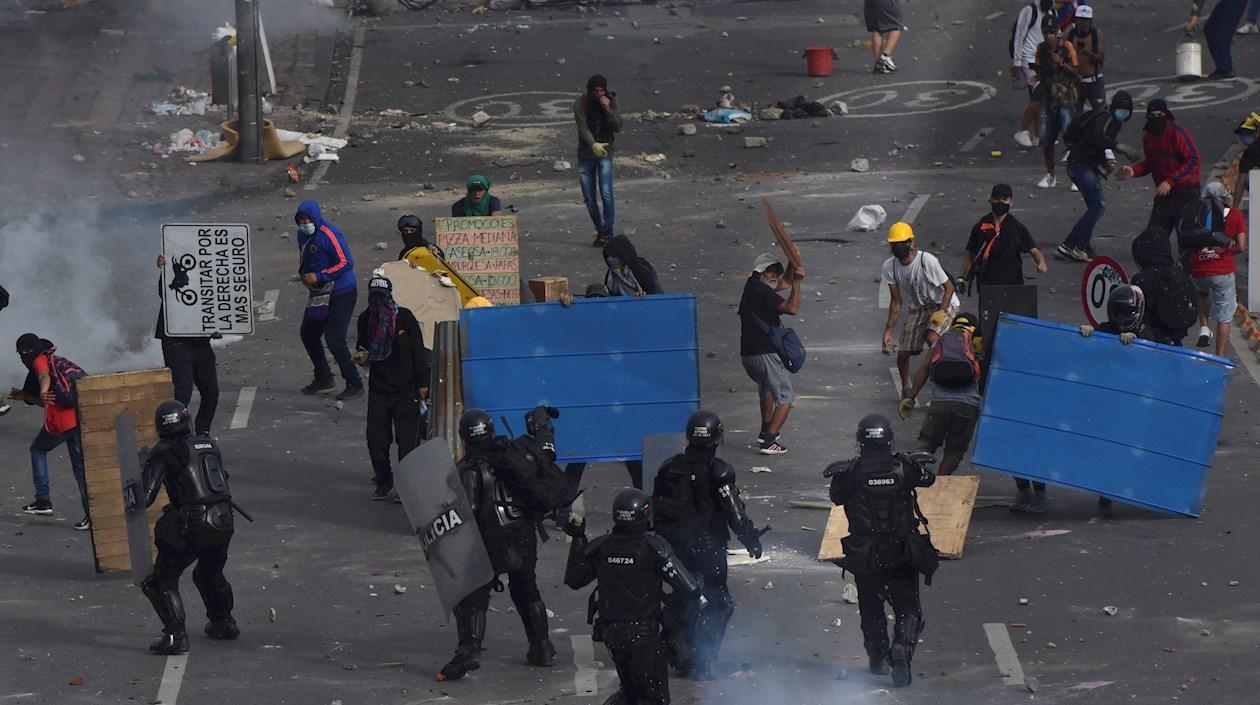 Imagen de los enfrentamientos durante el paro.