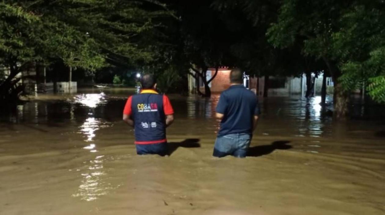 Inundaciones en el corregimiento de Guachaca. 