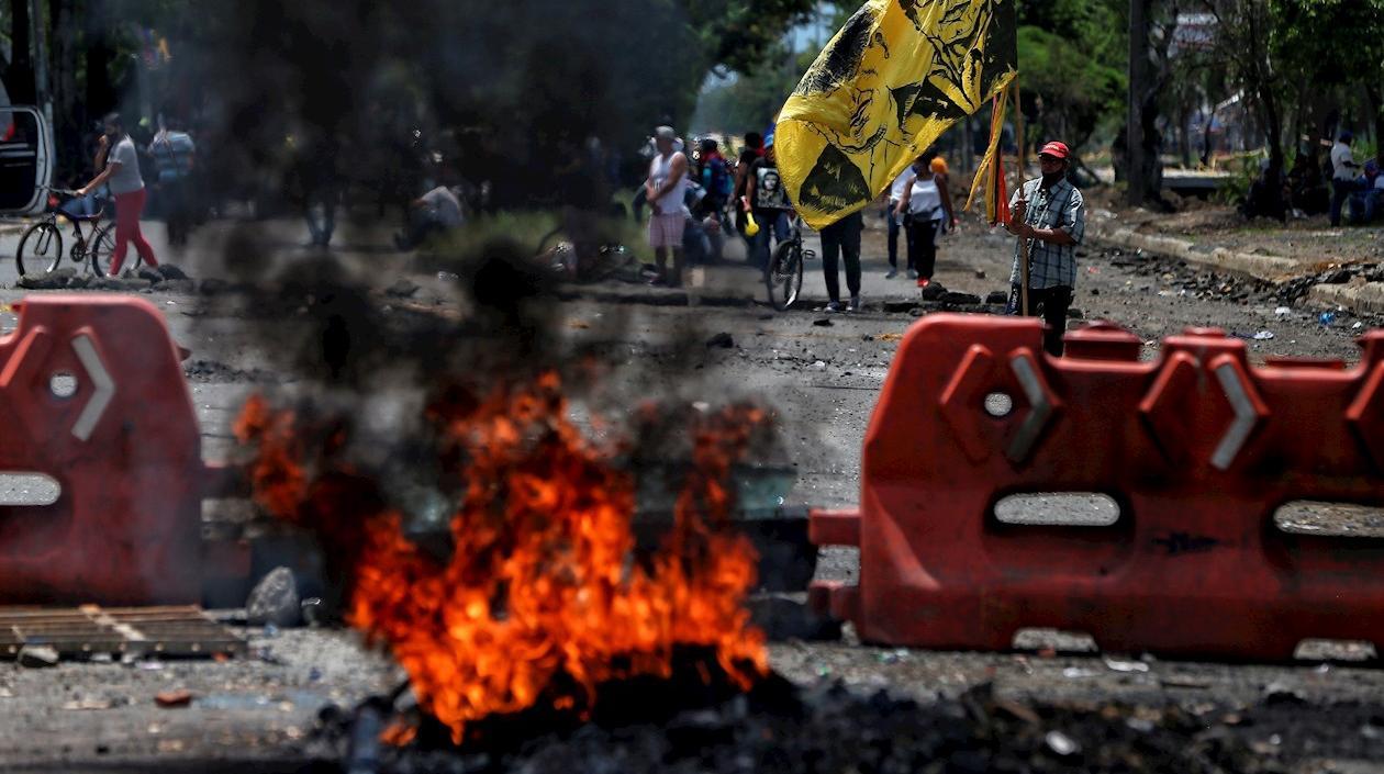 Imagen de la protesta en Cali.