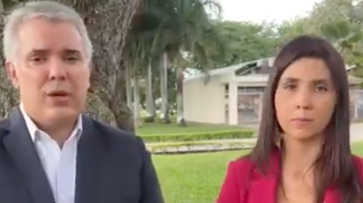 Presidente Duque y Ministra de Educación, María Angulo.