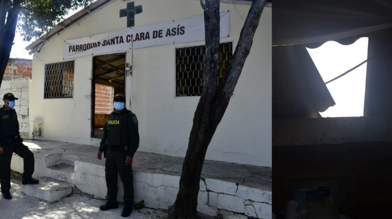 Los ladrones ingresaron por el techo de la parroquia. 