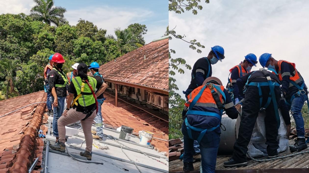 Instalación de un sistema de calentamiento solar de agua de 800 litros en el hotel Albrook Inn de Panamá.   