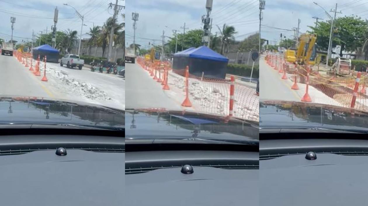 Área de intervención en el nuevo pavimento de la Vía 40.