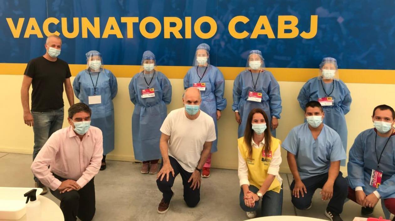 Centro de vacunación del Boca Juniors. 