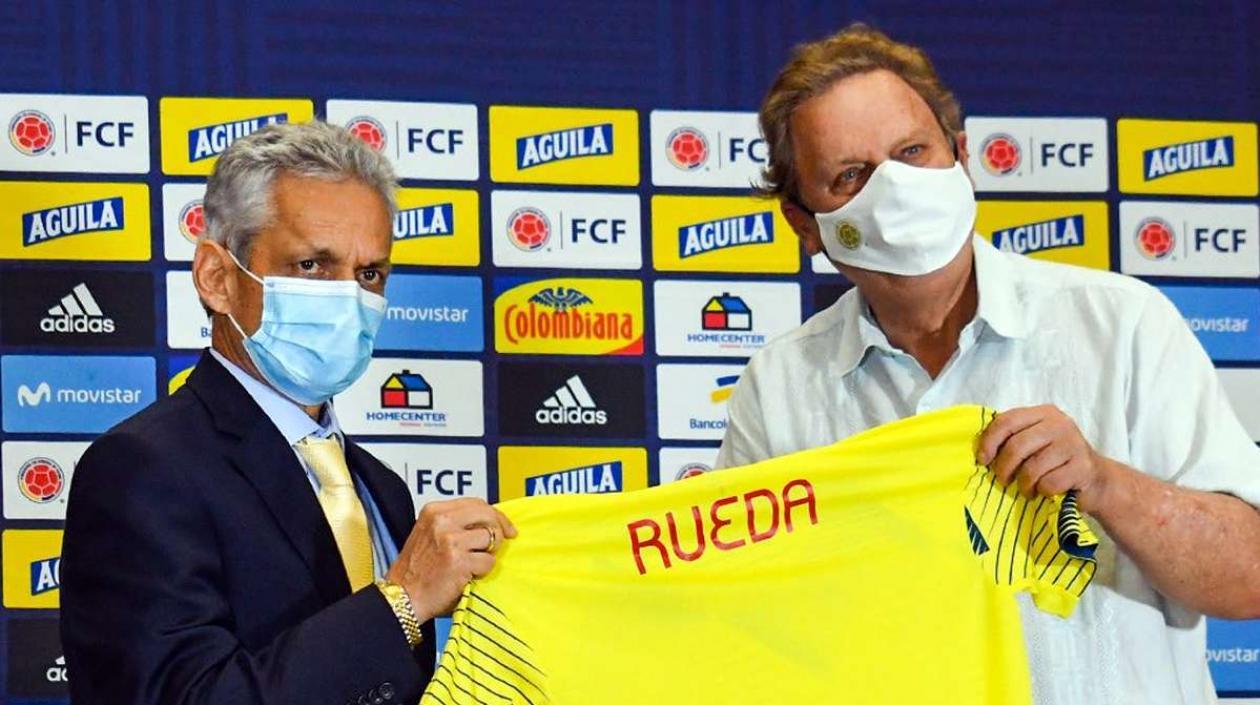 Reinaldo Rueda durante su presentación como DT de Colombia. 
