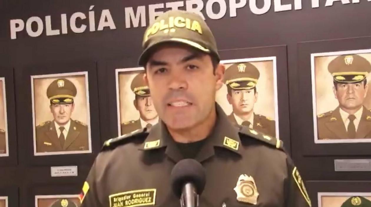 El comandante de la Policía Metropolitana de Cali, brigadier general Juan Carlos Rodríguez.