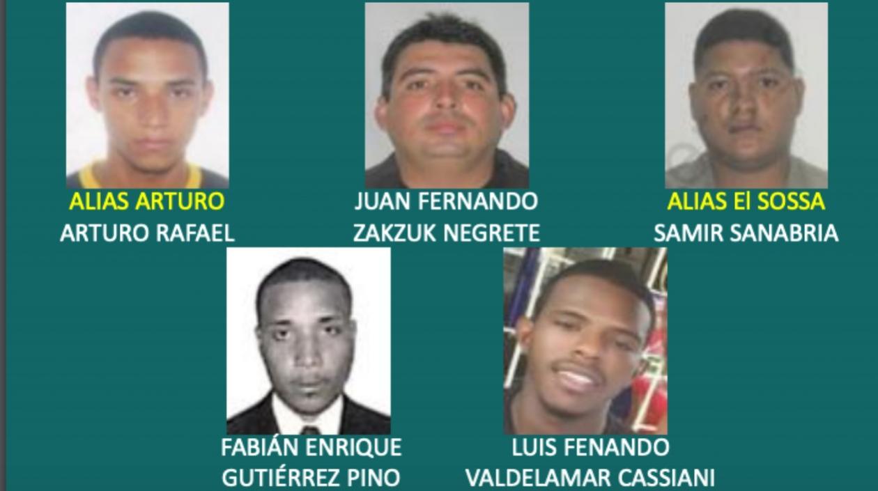 Este es el cartel de los 5 más buscados en Cartagena por hurto.