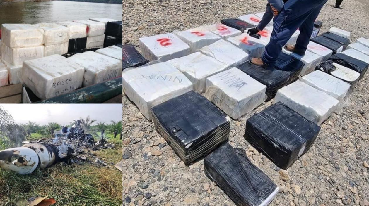 Cargamento hallado en Guatemala, en la frontera con México que iba en la narcoavioneta detectada por la Fuerza Aérea.