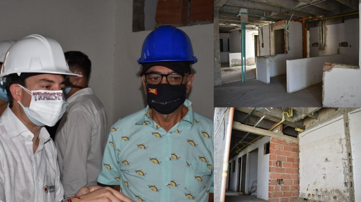 El contralor General, Carlos Felipe Córdoba, y el alcalde William Dau hicieron un recorrido por las obras inconclusas del hospital de Canapote.