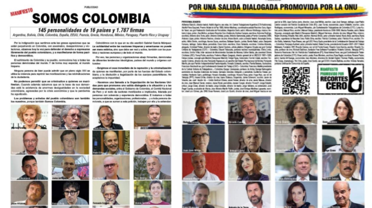 Manifiesto violencia en Colombia.