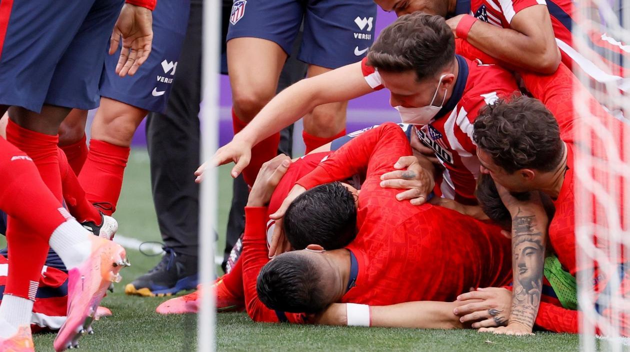 Luis Suárez celebra el gol del triunfo. 