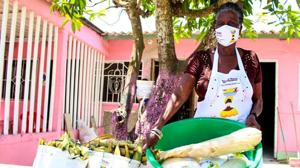 Una de las vendedoras beneficiadas. 
