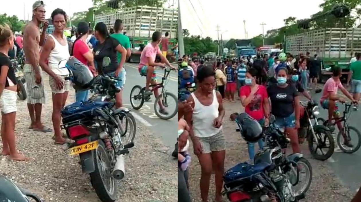 Esta es la moto en la que se movilizaba la mujer y el hombre. 