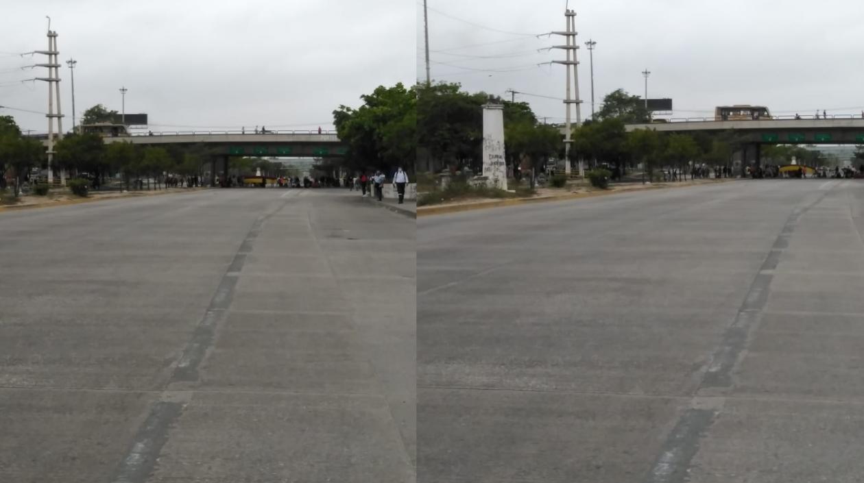 Imágenes del bloqueo.