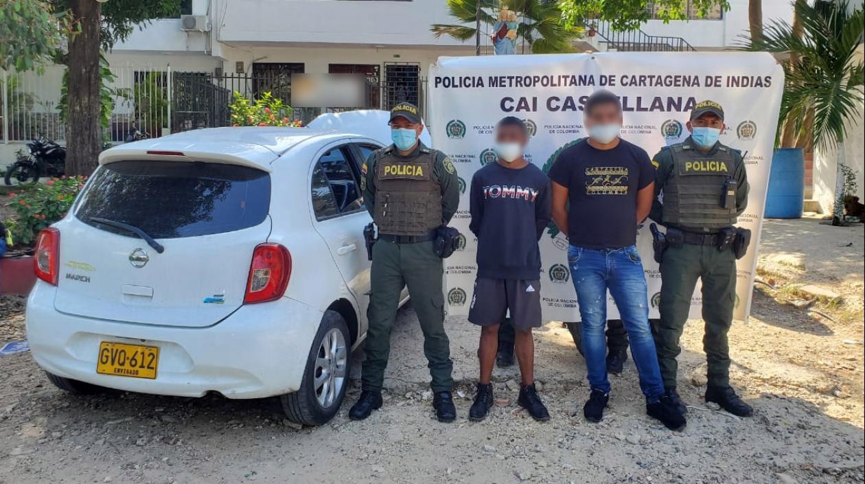 Yefri Yair Pitalúa Teherán y Alexis Garzón Obregón, los dos presuntos homicidas de Javier Enrique Insignares Toro, alias 'JJ'.