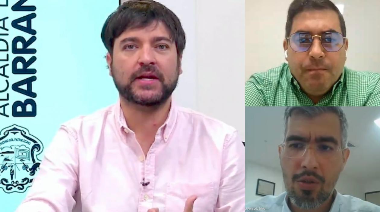 Jaime Pumarejo, alcalde de Barranquilla, y los secretarios de Gestión Social y Planeación, 