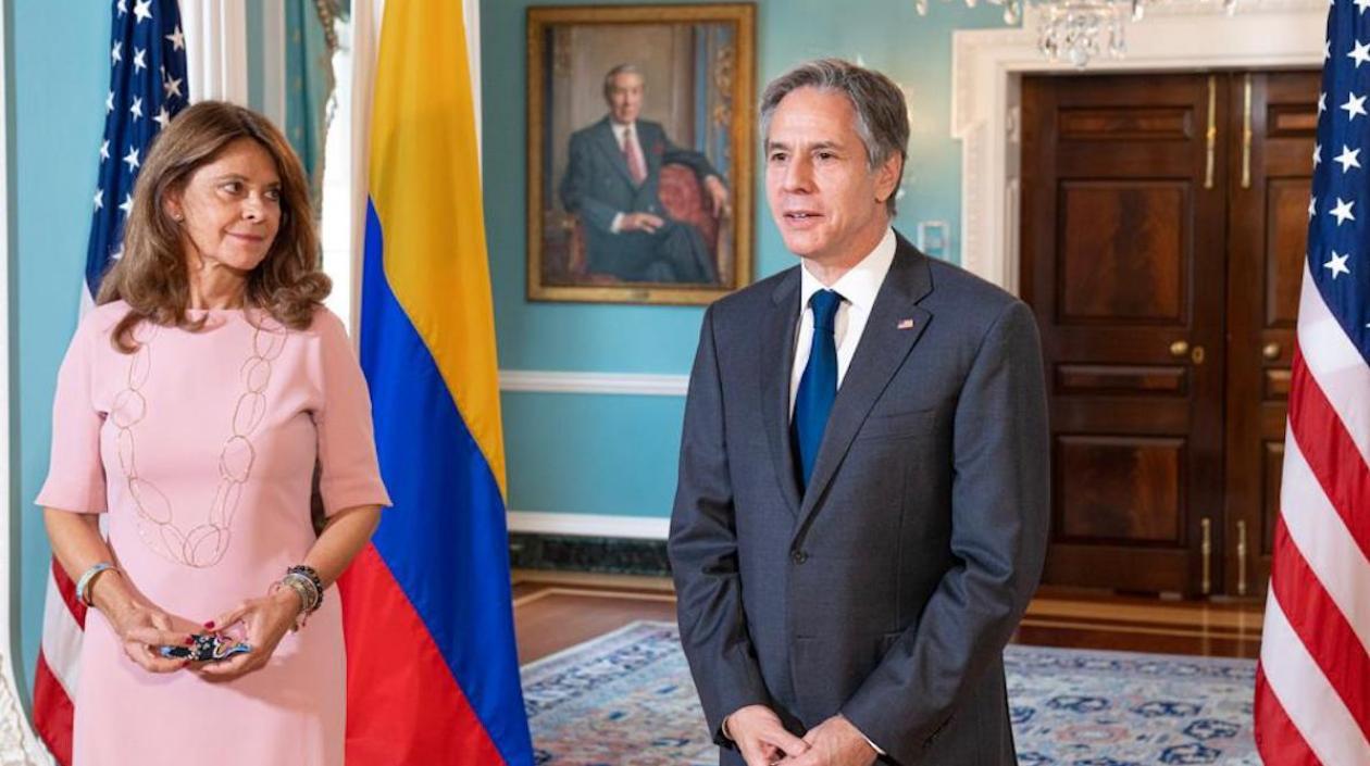Encuentro de la Vicepresidente y Canciller designada, Marta Lucía Ramírez, y el Secretario de Estado de Estados Unidos, Antony Blinken.