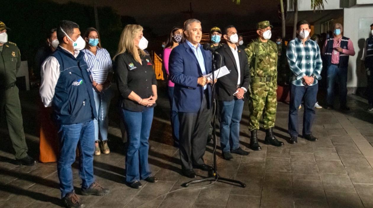 Presidente Duque en Cali, después de un consejo de seguridad.