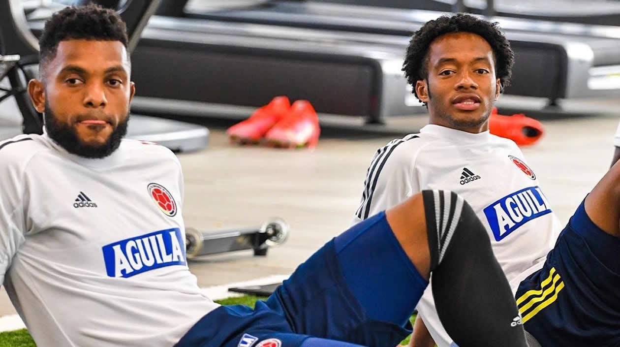 Miguel Ángel Borja y Juan Guillermo Cuadrado, en preparación para Eliminatorias y Copa América.