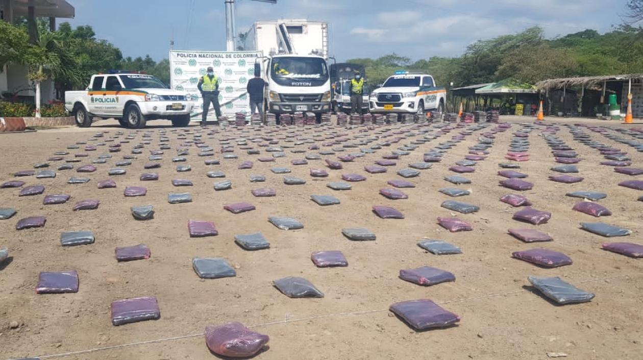 Droga decomisada en La Guajira. 