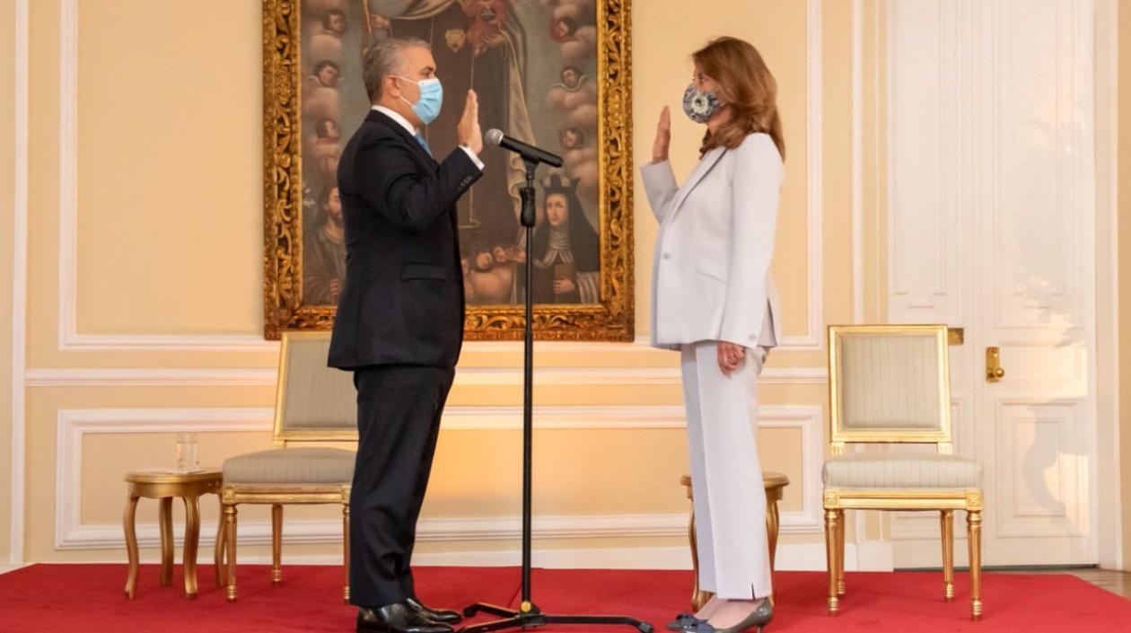 El Presidente Duque y la Canciller Marta Lucía Ramírez.