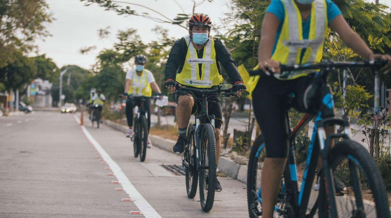 Usuarios de la bicicleta en Barranquilla. 