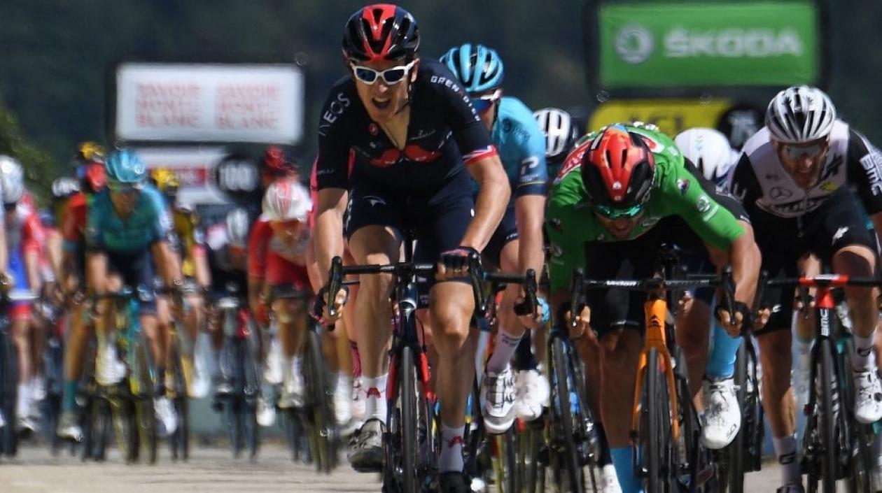 Thomas se impone en la línea de meta. 