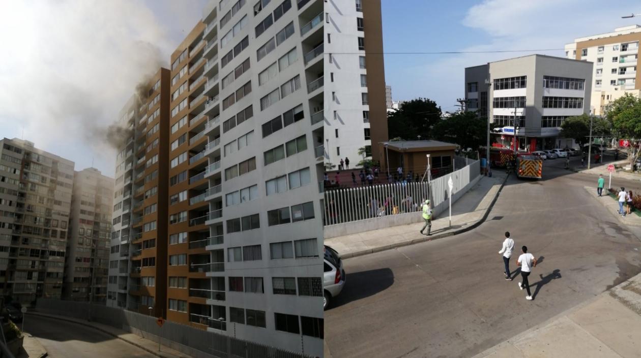 Momento del incendio en el norte. 