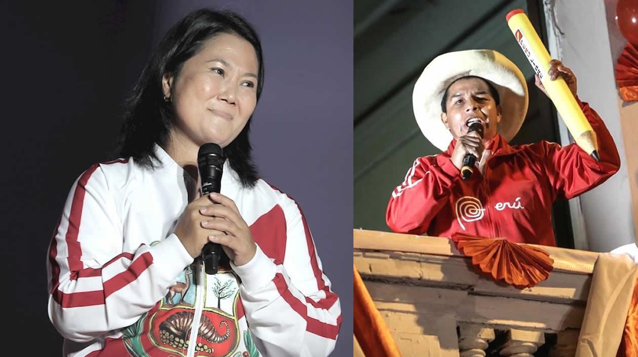 Loa candidatos Keiko Fujimori y Pedro Castillo.