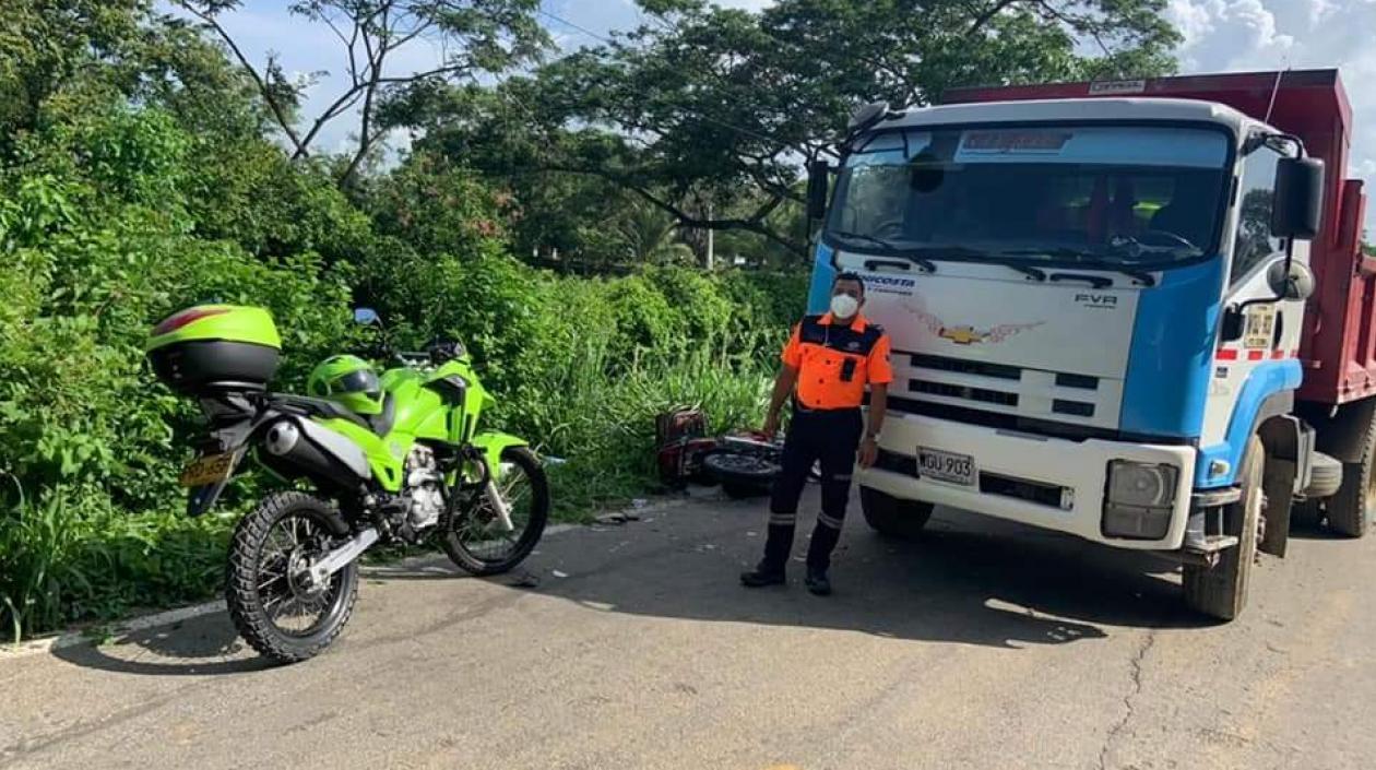 Lugar del acciente en la vía Baranoa - Usiacurí. 