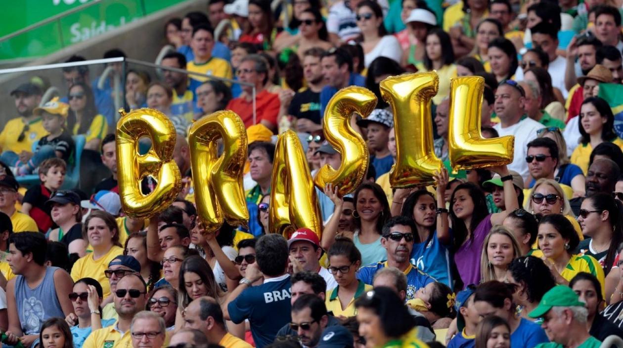 Hinchas de Brasil. 