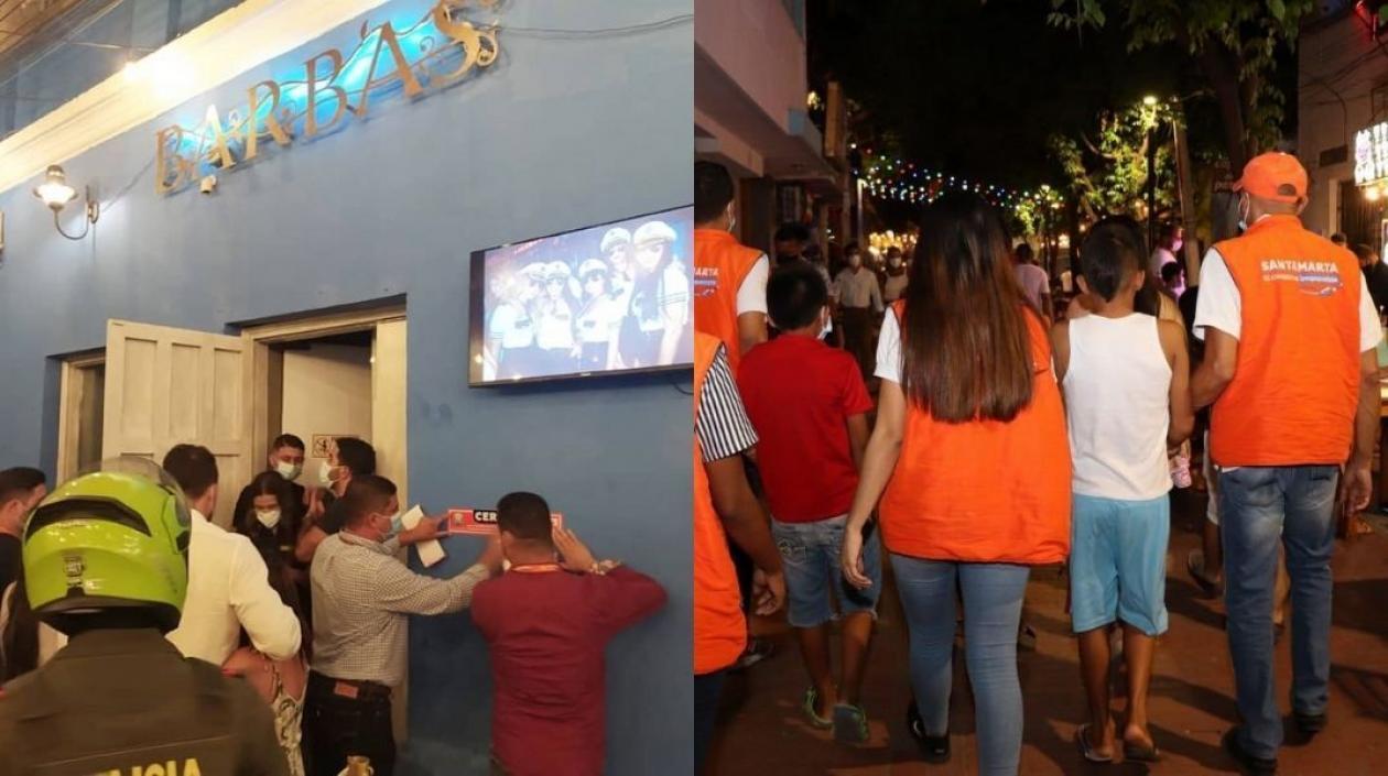 Los controles se realizan en el centro histórico de Santa Marta. 