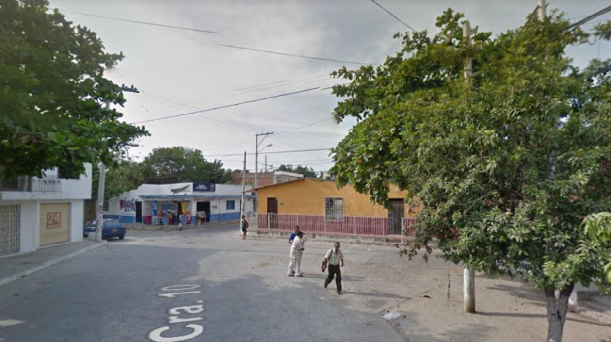 Carrera 10 con calle 17, lugar de los hechos en Gaira. 