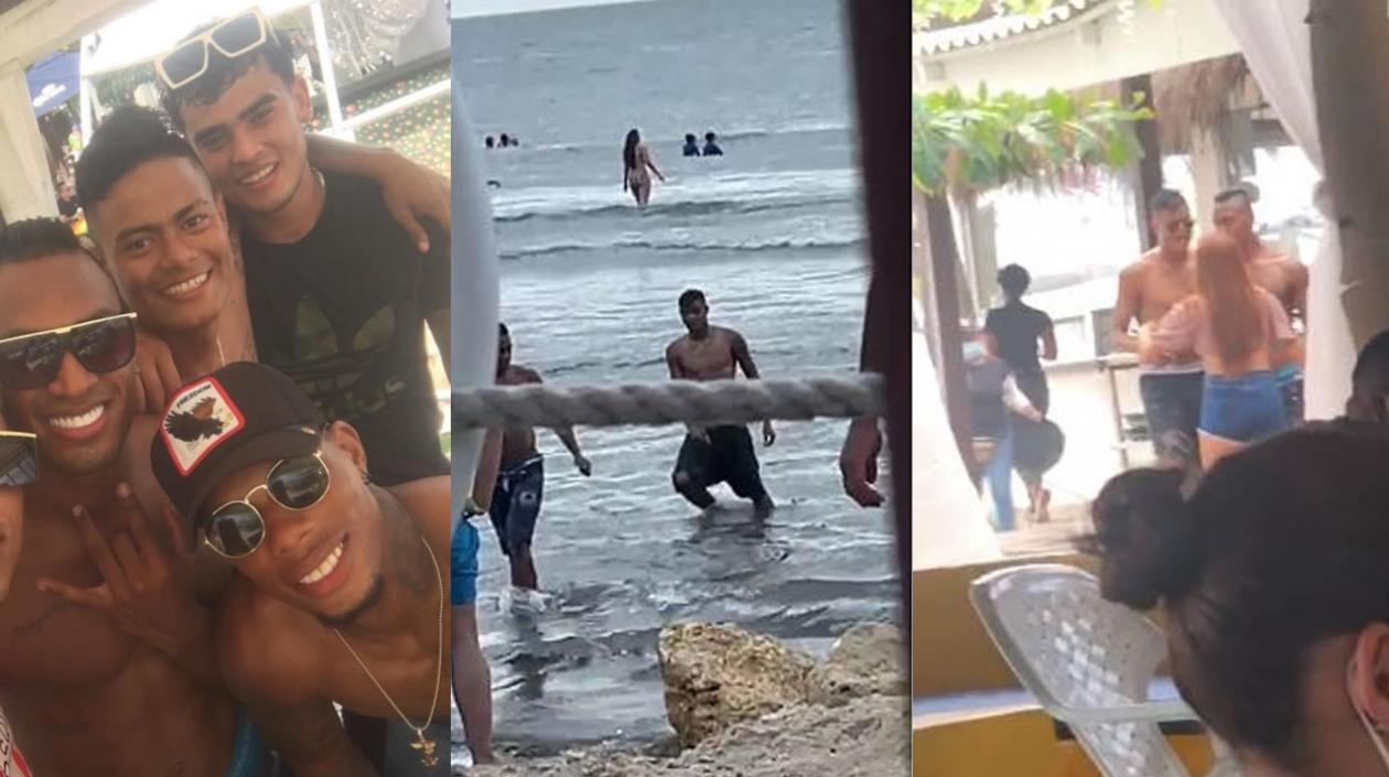 Jugadores de Junior Jefferson Gómez, Daniel Moreno, Luis Sandoval, Edwin Velasco y Willer Ditta se fueron de playa y rumba.