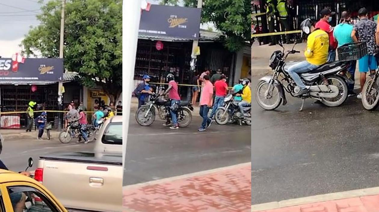 La Policía acordonó el área donde fue dejado el cuerpo de la víctima. 