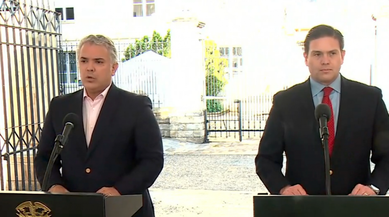 Presidente Iván Duque y el nuevo designado embajador colombiano en Estados Unidos.