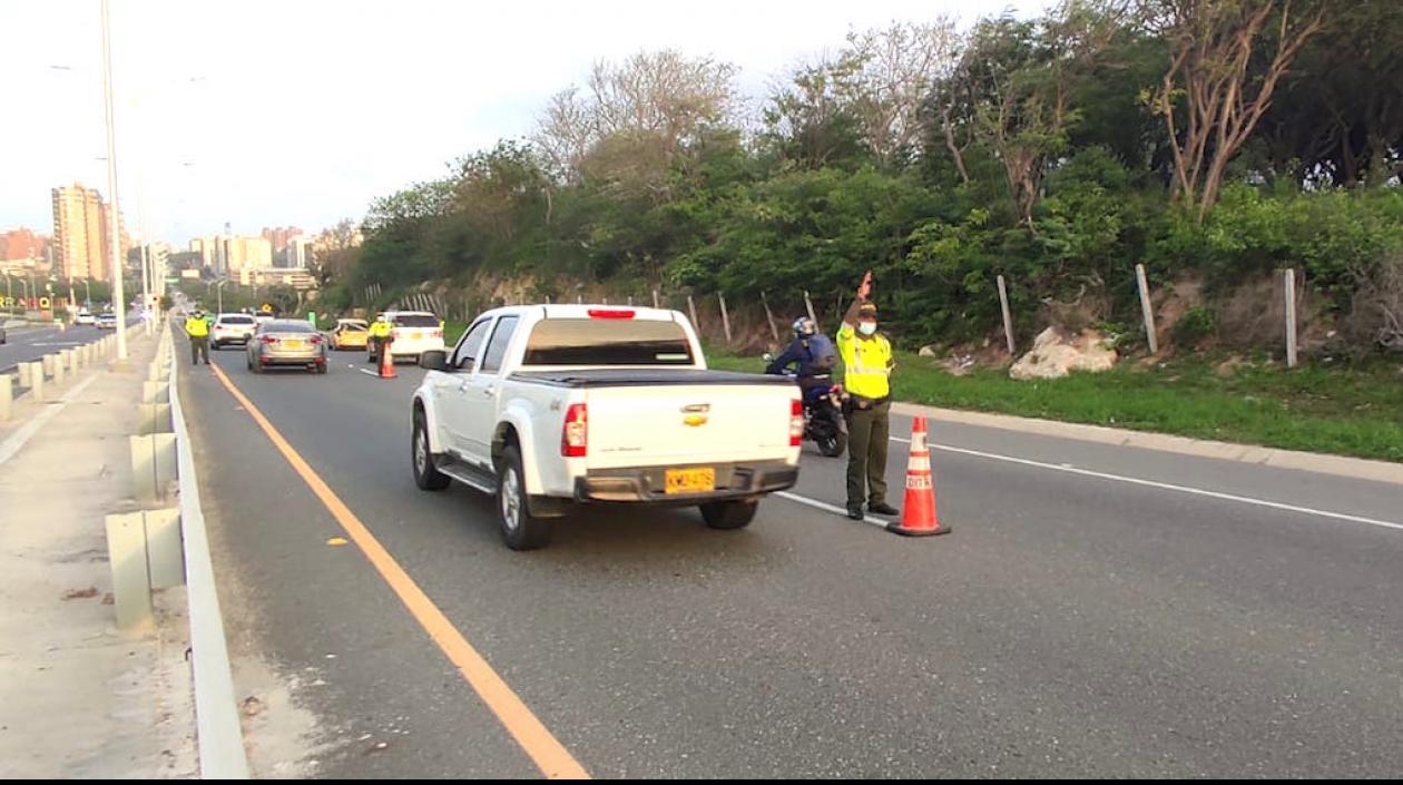 Controles viales de la Policía Metropolitana.